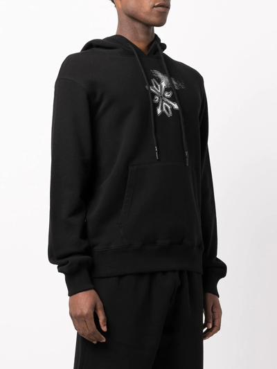 Off-white Arrows Logo-print Cotton Hoodie In Black | ModeSens