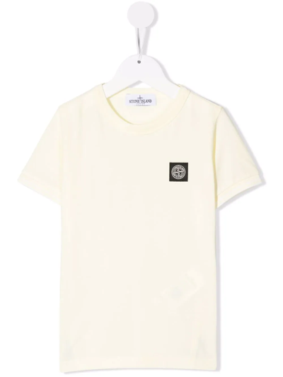 Shop Stone Island Junior Logo Patch Short-sleeve T-shirt In Yellow