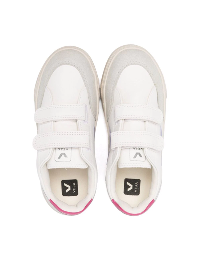 Shop Veja Touch-strap Fastening Sneakers In White