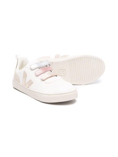 Shop Veja Touch-strap Fastening Sneakers In White