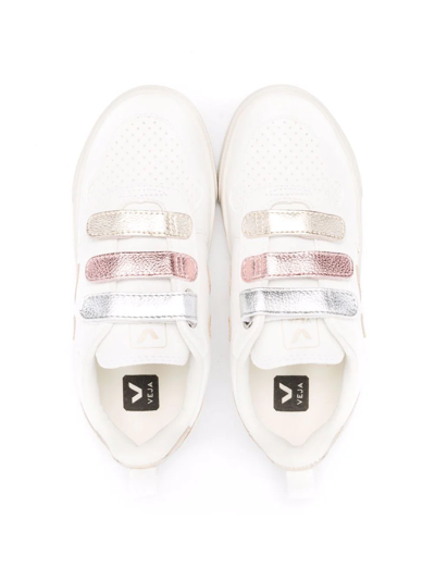 Shop Veja Touch-strap Fastening Sneakers In White