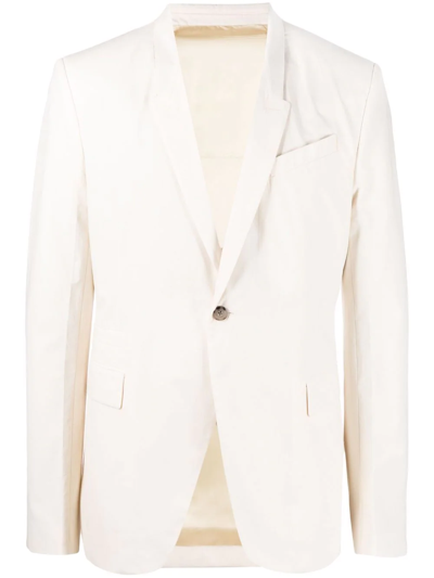 Narrow-lapel Single-breasted Blazer In White