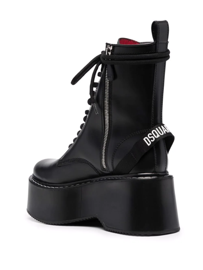 Shop Dsquared2 Berlin Platform Ankle Boots In Black