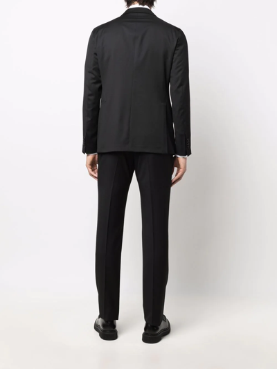 Shop Tagliatore Single-breasted Virgin Wool Suit In Black