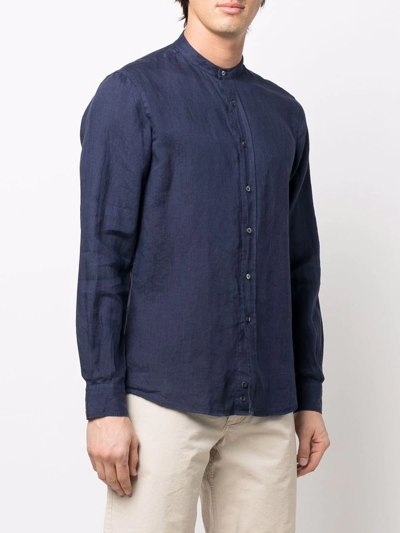 Shop Aspesi Bruce Linen Shirt In Blue