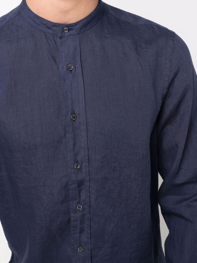 Shop Aspesi Bruce Linen Shirt In Blue