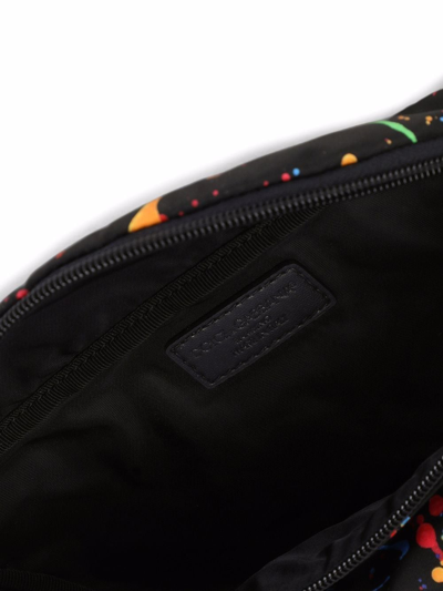 Shop Dolce & Gabbana Paint-splatter Logo Belt Bag In Black