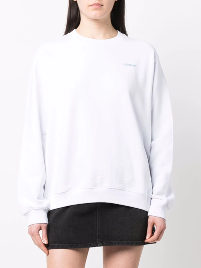 Off-white White Flower Arrows-print Sweatshirt In White
