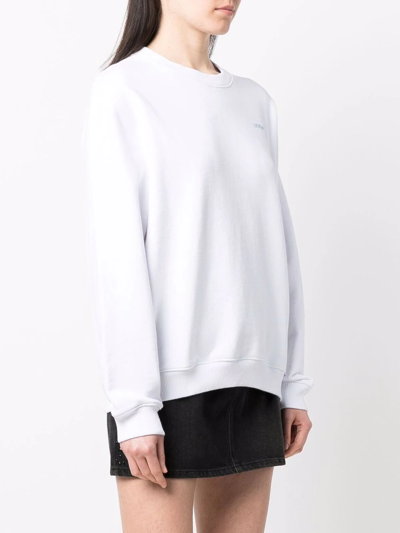 Off-white White Flower Arrows-print Sweatshirt In White
