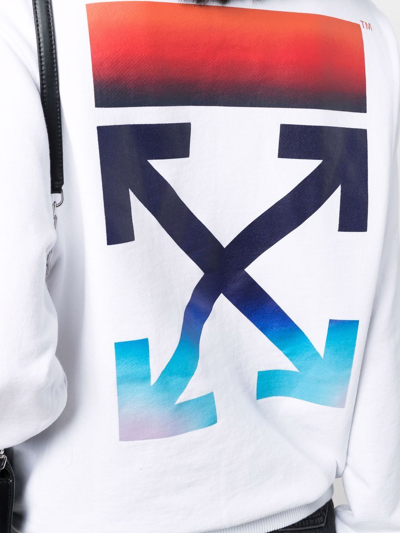 Off-white White Flower Arrows-print Sweatshirt In White
