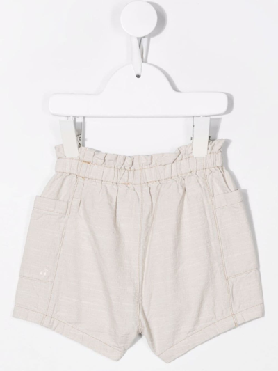 Shop Bonpoint Slim-fit Chino Shorts In Neutrals