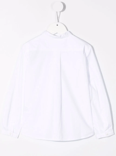 Shop Bonpoint Long-sleeve Fitted Shirt In White