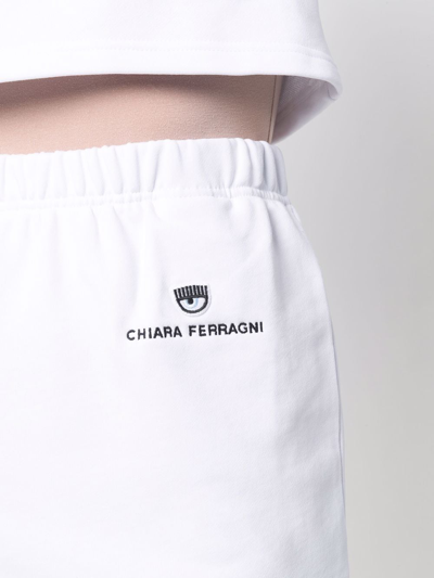 Shop Chiara Ferragni Logo-print Track Skirt In White