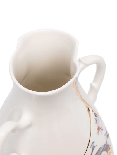 Seletti Kintsugi 24ct Yellow-gold Plated Porcelain Vase 32cm In White