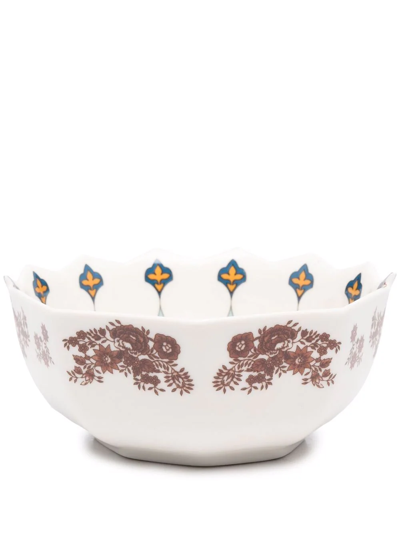 Shop Seletti Hybrid Contrast-print Bowl In White