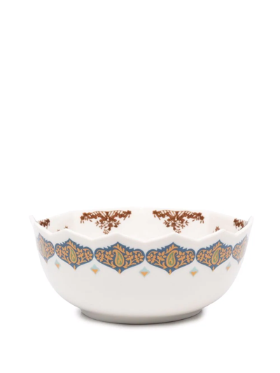 Seletti Hybrid Contrast-print Bowl In White