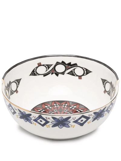 Shop Seletti Hybrid Contrast-print Bowl In White