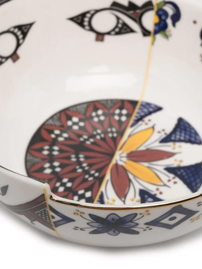Seletti Hybrid Contrast-print Bowl In White