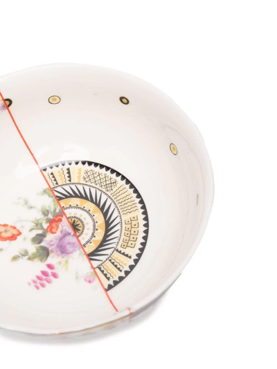 Shop Seletti Hybrid Contrast-print Bowl In White