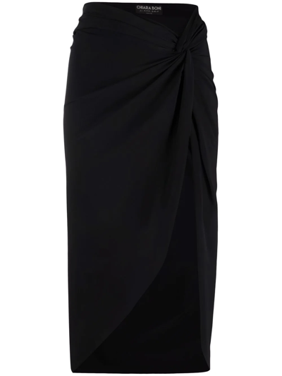 Shop Le Petite Robe Di Chiara Boni Goaza Asymmetric Midi Skirt In Black