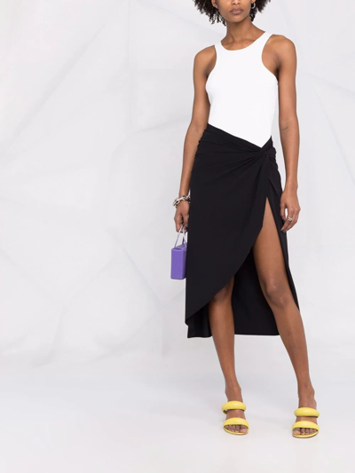 Shop Le Petite Robe Di Chiara Boni Goaza Asymmetric Midi Skirt In Black