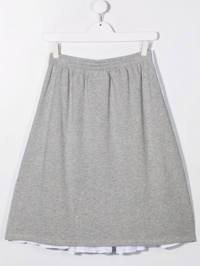 Shop Mm6 Maison Margiela Teen Ruffled Colour-block Skirt In White