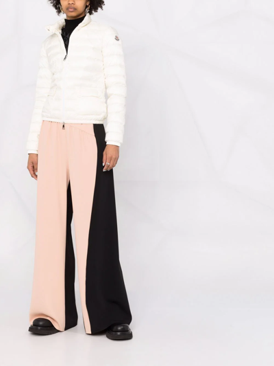 Moncler White Down Lans Short Jacket In Neutrals