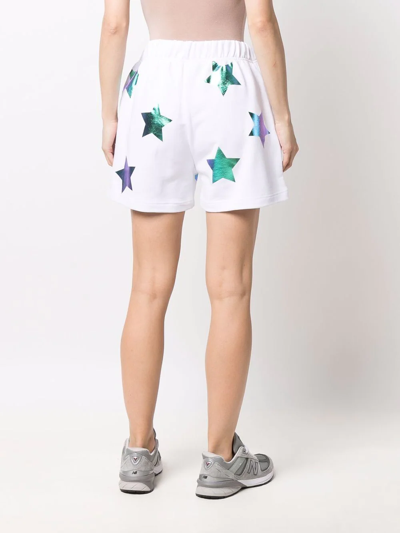 Shop Chiara Ferragni Star-print Track Shorts In White