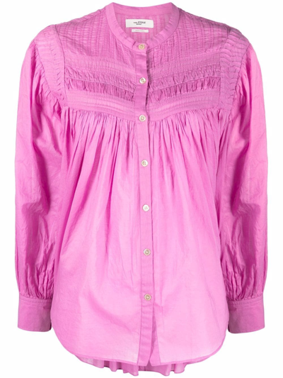 Shop Isabel Marant Étoile Plalia Pleat-detail Gathered Blouse In Pink