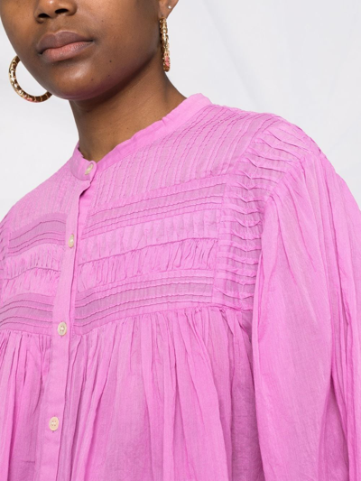 Shop Isabel Marant Étoile Plalia Pleat-detail Gathered Blouse In Pink