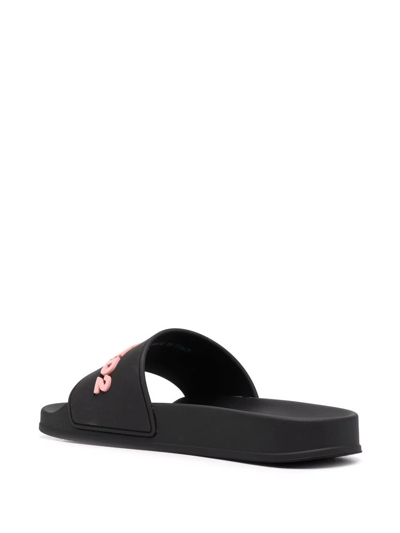 Shop Dsquared2 Appliqué-logo Slides In Black