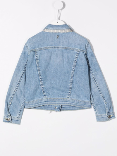 Dondup Scarf-detail Four-pocket Denim Jacket In Blue