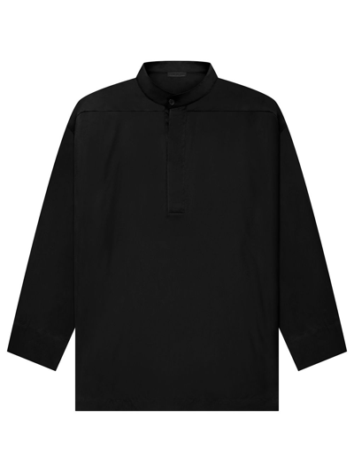 Shop Fear Of God Silk Long Sleeve Shirt Black