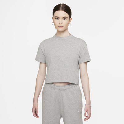Shop Nike Women's Solo Swoosh T-shirt In Grey