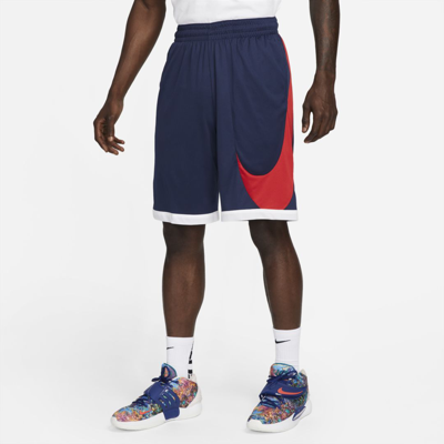 Shop Nike Dri-fit Men's Basketball Shorts In Midnight Navy,white,university Red