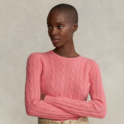 Shop Ralph Lauren Cable-knit Cashmere Sweater In Maui Pink