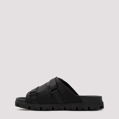 Shop Prada Re-nylon And Rubber Sandals Shoes In Black