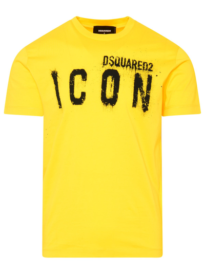 Shop Dsquared2 Yellow Cotton T-shirt