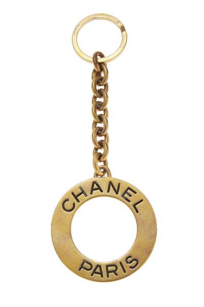 Chanel Gold Round Paris Keychain Q6A28J17DB002