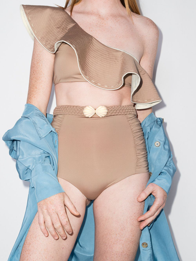 Shop Johanna Ortiz Cape Of Good Reversible Bikini Bottoms In Nude