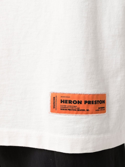 Shop Heron Preston Logo-patch Cotton T-shirt In White