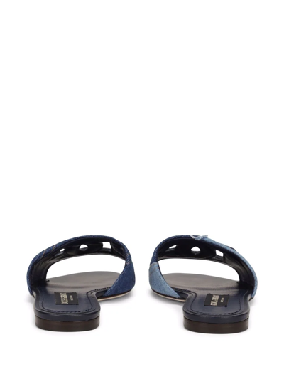 Dolce & Gabbana Dg-logo Patchwork-denim Sandals In Blau