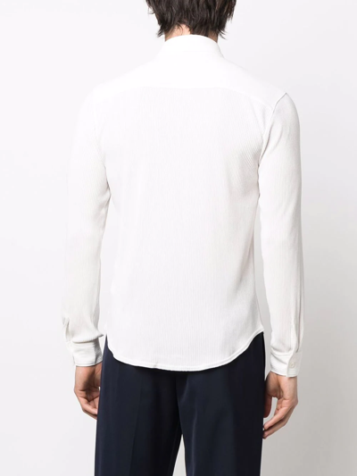 Shop Sandro Buttoned-up Corduroy Shirt In Weiss