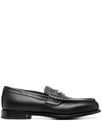 Shop Giuseppe Zanotti Euro Leather Loafers In Schwarz