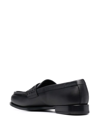 Shop Giuseppe Zanotti Euro Leather Loafers In Schwarz