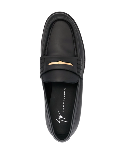 Giuseppe Zanotti Euro Loafer Loafers In Black Leather In Schwarz