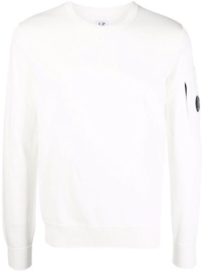 Shop C.p. Company Lens Detail Cotton Sweatshirt In White