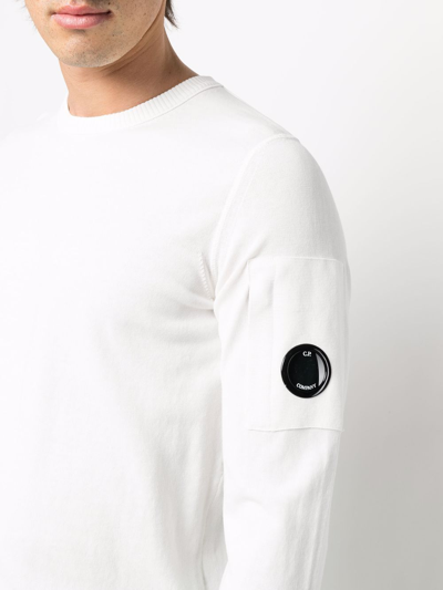 Shop C.p. Company Lens Detail Cotton Sweatshirt In White
