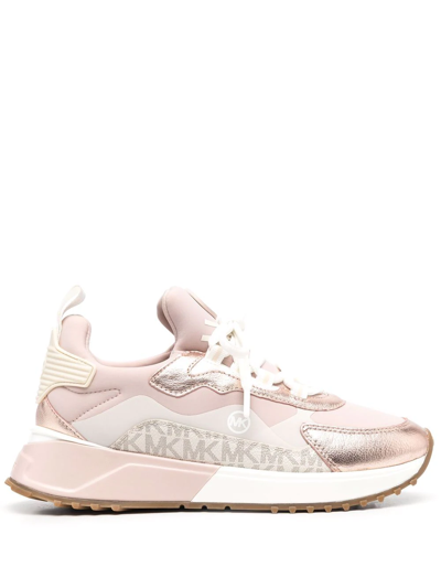 Shop Michael Michael Kors Theo Sport Low-top Sneakers In Rosa