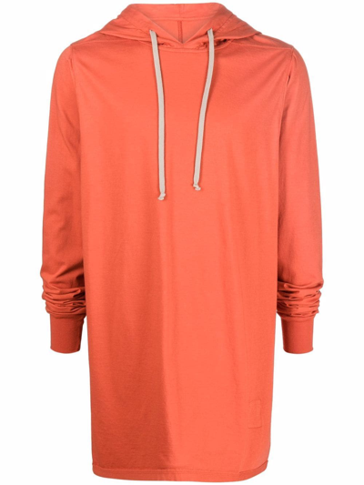 Shop Rick Owens Drkshdw Organic Cotton Hoodie In Orange